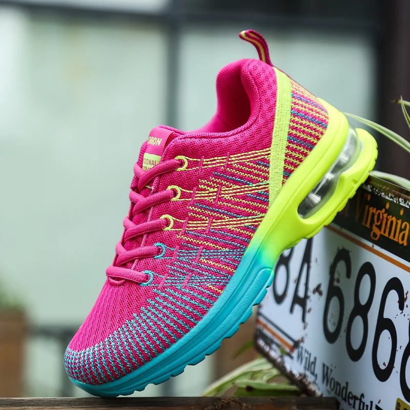 Four Seasons Breathable Sports Running Shoes Outdoor Women Lightweight Tenis Sneaker Non Slip Ladies Jogging Shoes