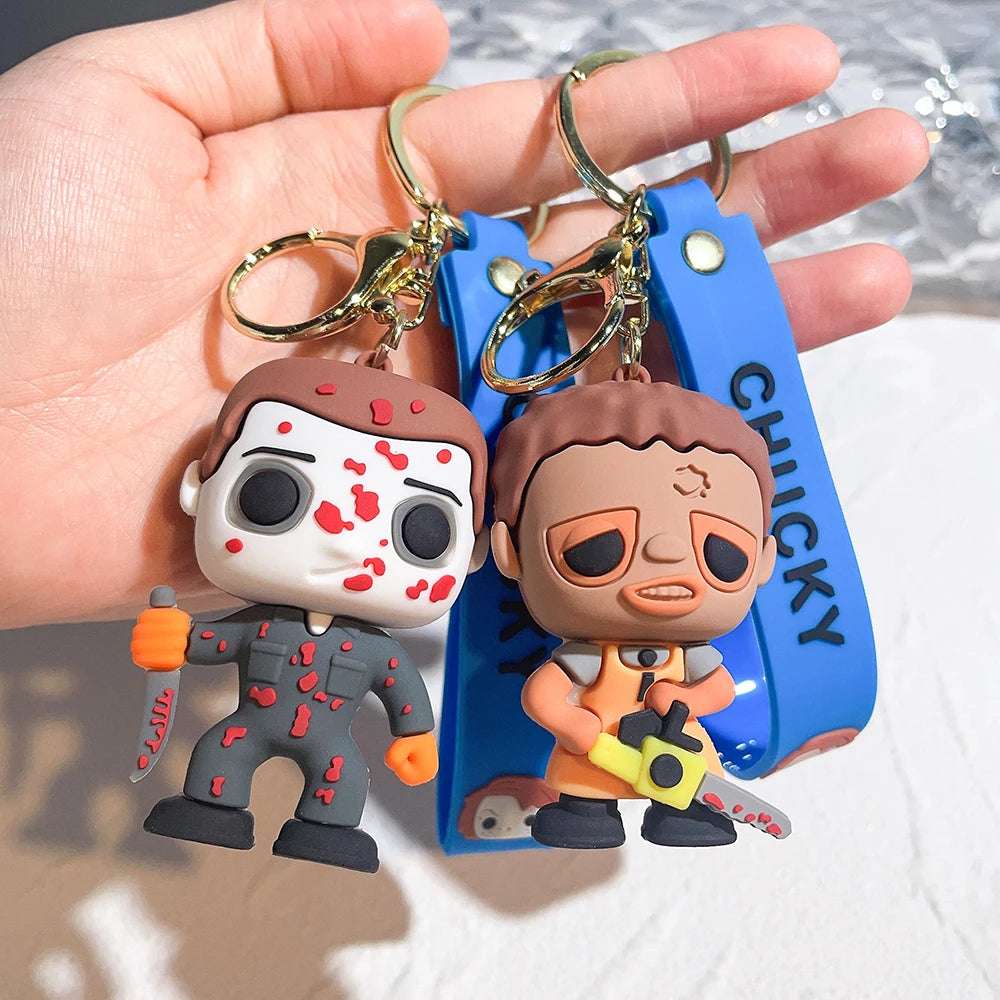 Halloween Scary Ghost Baby Keychains Dolls Horror Child's Play Chucky Tiffany Glen Mini Pendants PVC Figures Toy key Chain Gift