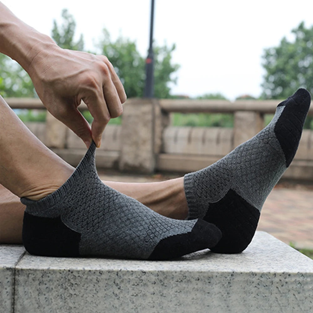 3 Pairs Autumn Winter Men Socks Cotton Thickened Towel Bottom Breathable Socks Male short Socks High Quality Plus Size 35-50