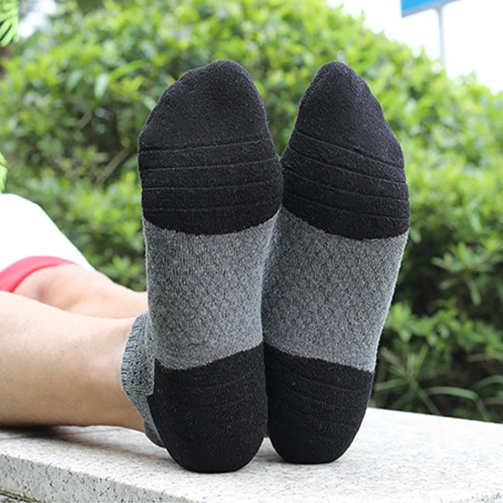 3 Pairs Autumn Winter Men Socks Cotton Thickened Towel Bottom Breathable Socks Male short Socks High Quality Plus Size 35-50
