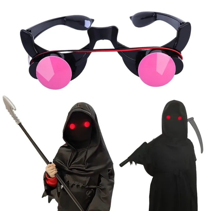Halloween Horror Red Eye Glasses Props Funny Personality Scary Horror Glasses Party Tricky Eyes Cosplay Prop Glow In The Dark